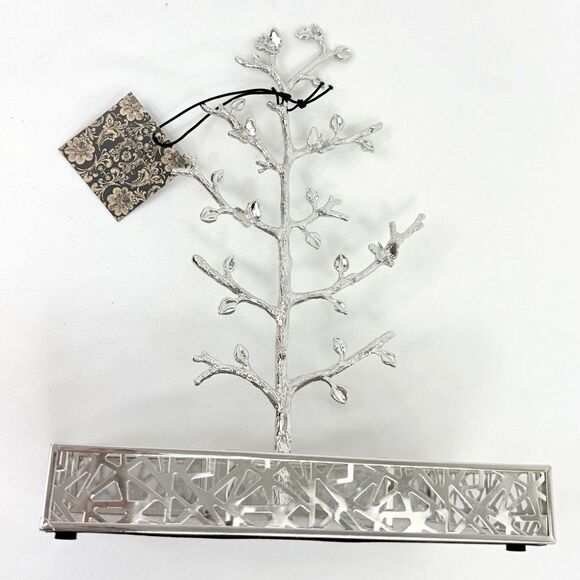 Christian Siriano NY Silver Tone Tray and Tree Jewelry Organizer Stand NEW - Picture 7 of 12